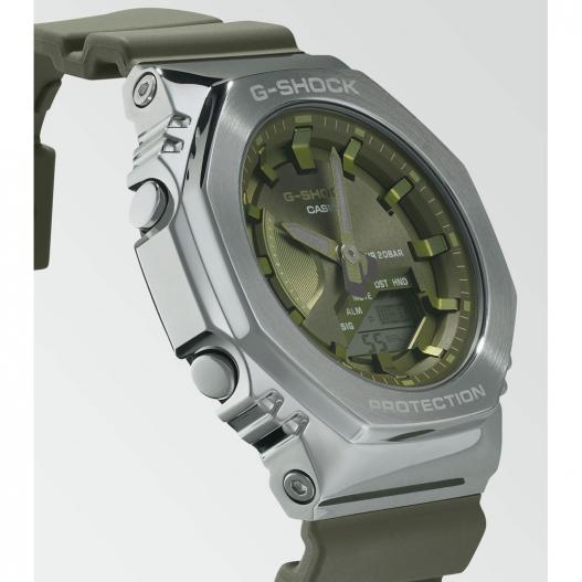 Casio G-Shock Armbanduhr digital analog grün silberfarben Resinband GM-S2100-3AER