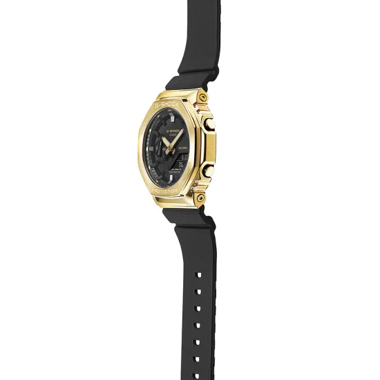 Casio G-Shock Armbanduhr goldfarben digita analog Resinarmband schwarz GM-2100G-1A9ER