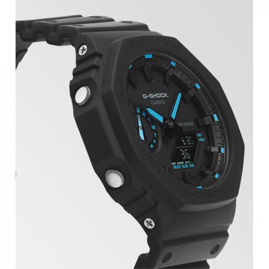 Casio G-SHOCK Armbanduhr Neon Accent schwarz blau GA-2100-1A2ER