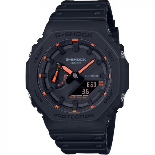 Casio G-SHOCK Armbanduhr Neon Accent schwarz orange GA-2100-1A4ER