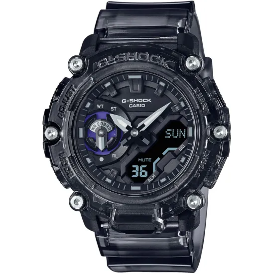 Casio G-SHOCK Armbanduhr Sound Wave transparent schwarz GA-2200SKL-8AER