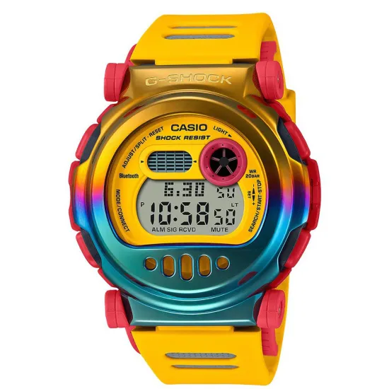 Casio G-Shock Classic Armbanduhr Digitaluhr mit gelben Resinband G-B001MVE-9ER