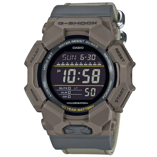 Casio G-Shock Classic Armbanduhr digital Carbon mit Corduraband GD-010CE-5ER