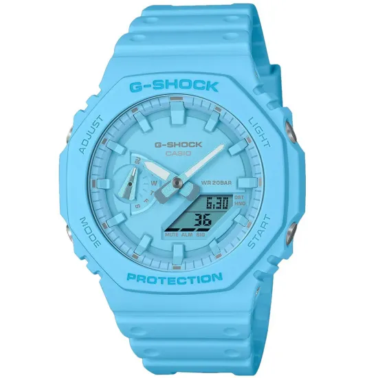 Casio G-Shock Classic Quarz Carbon Resinband hellblau GA-2100-2A2ER