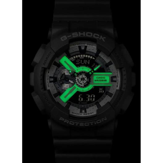 Casio G-Shock Classic Quarz Resinband grau analog digital Chrono GA-110HD-8AER