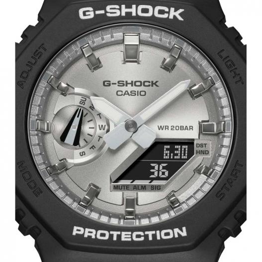 Casio G-Shock Classic Series Sportuhr anadigi matt schwarz silberfarben GA-2100SB-1AER