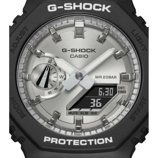 Casio G-Shock Classic Series Sportuhr analog digital schwarz silberfarben GA-2100SB-1AER