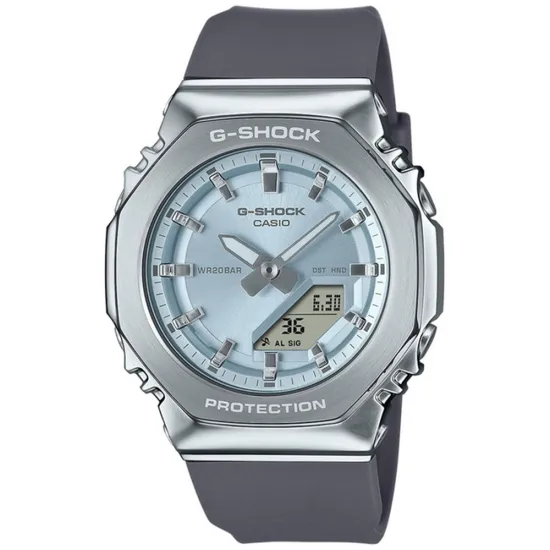 Casio G-Shock Damenuhr analog digital Zifferblatt hellblau GM-S2110-2AER
