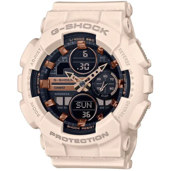 Casio G-SHOCK Damenuhr Armbanduhr rosa schwarz rosegoldfarben GMA-S140M-4AER