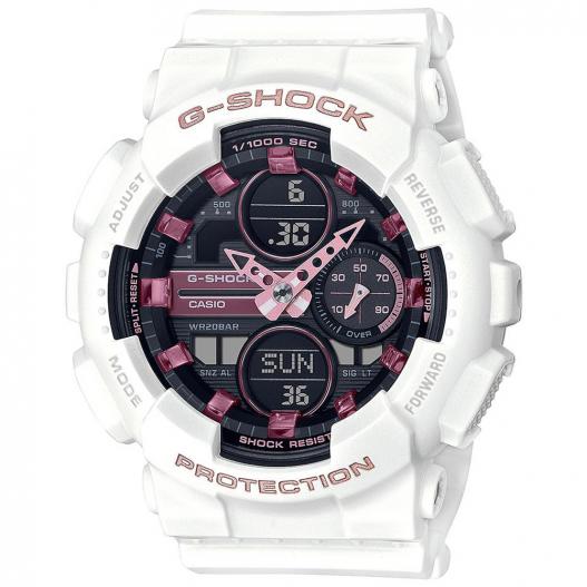 Casio G-SHOCK Damenuhr Armbanduhr weiß schwarz pink GMA-S140M-7AER