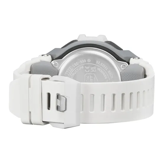 Casio G-Shock Digitaluhr mit Bluetooth Resinband weiß grau GBD-300-7ER