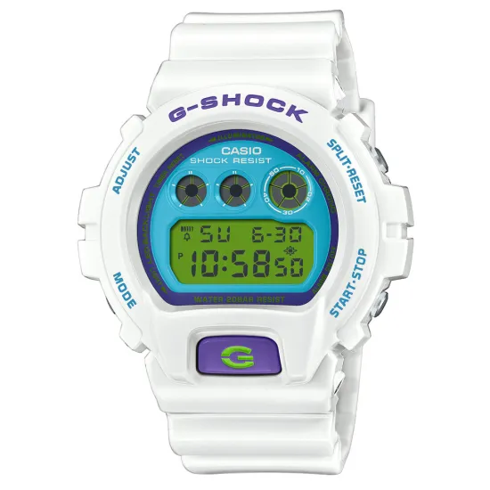 Casio G-Shock Digitaluhr weiss blau purple mit Resinband DW-6900RCS-7ER