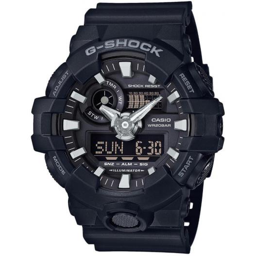 Casio G-Shock Sportuhr Herrenuhr schwarz silberfarben GA-700-1BER