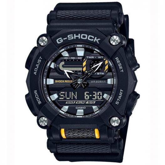 Casio G-Shock Herrenuhr anadigi schwarz gelb weiss GA-900-1AER
