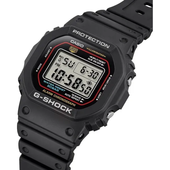 Casio G-Shock Origin digital eckig Chrono Resingehäuse schwarz DW-5600RL-1ER