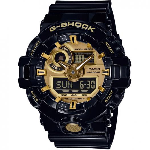 Casio G-Shock Sportuhr Herrenuhr schwarz goldfarben GA-710GB-1AER