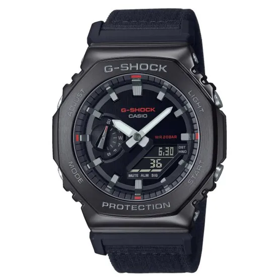 Casio G-SHOCK Utility Metal Collection schwarz ana digi Textilband GM-2100CB-1AER