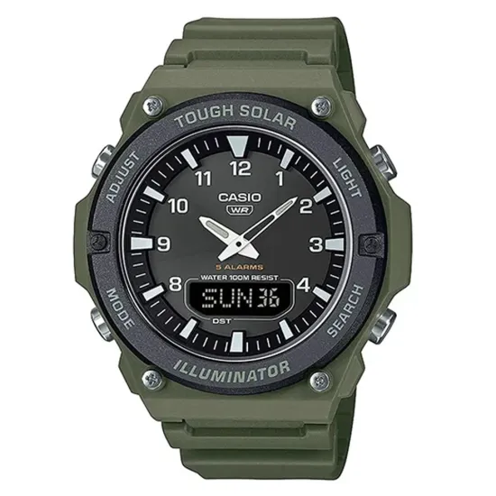 Casio Herrenuhr analog und digital Solar grün schwarz AQ-S820W-3BVEF