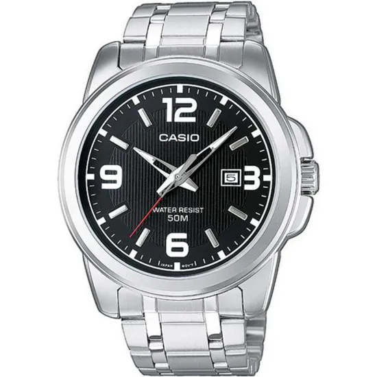 Casio Herrenuhr rund mit Gliederband aus Edelstahl MTP-1314PD-1AVEF