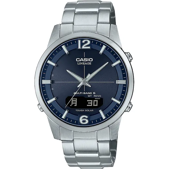 Casio Lineage Funkuhr Solar Herrenuhr Edelstahl blau LCW-M170D-2AER