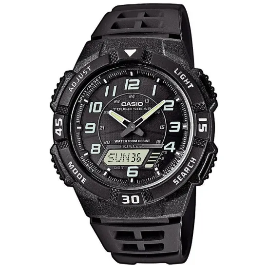 CASIO Solaruhr Herrenuhr analog digital schwarz aus Kunststoff AQ-S800W-1BVEF