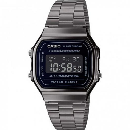 Casio Vintage digitale Armbanduhr grau ip mit Edelstahlband A168WEGG-1BEF