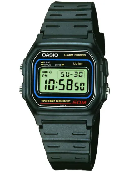 Casio Vintage digitale Armbanduhr schwarz aus Kunststoff W-59-1VQES