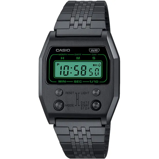 Casio Vintage Digitaluhr Retro Revivals Full Metal schwarz black ip A1100B-1EF