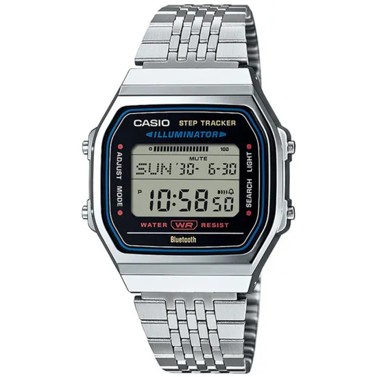 Casio Vintage Iconic digital Bluetooth mit Edelstahlband ABL-100WE-1AEF
