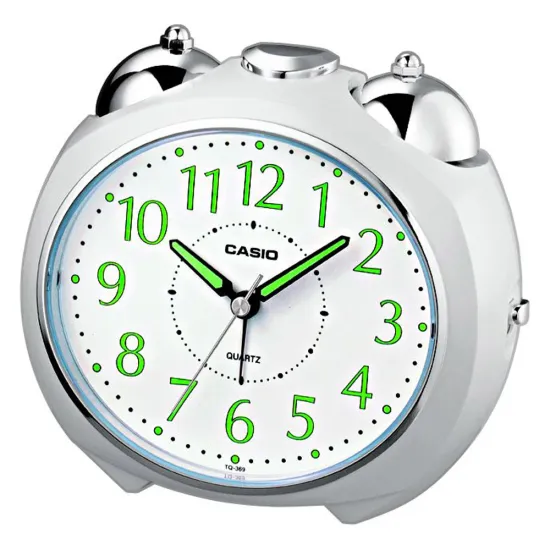 Casio Wecker mit lumineszierenden Zeigern oval silberfarben TQ-369-7EF