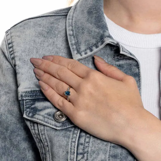 CIAO! BY LEONARDO Ring Sophia Edelstahl mit blauem Stein Größe 57 024503