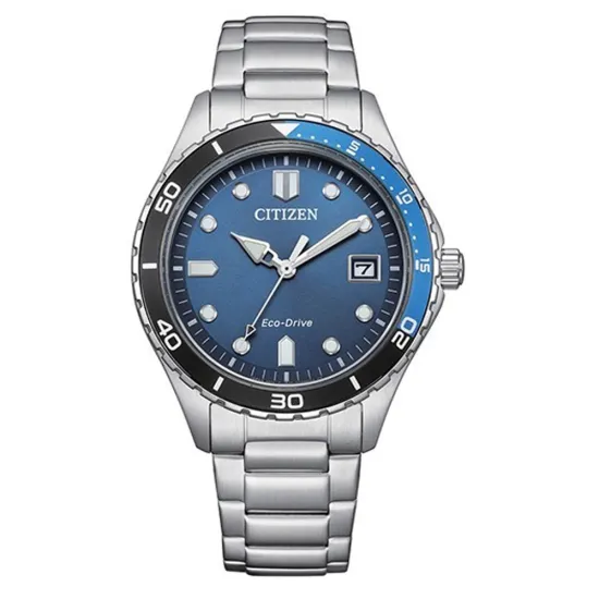 Citizen Armbanduhr Eco-Drive Sport Edelstahl blau schwarz AW1821-89L