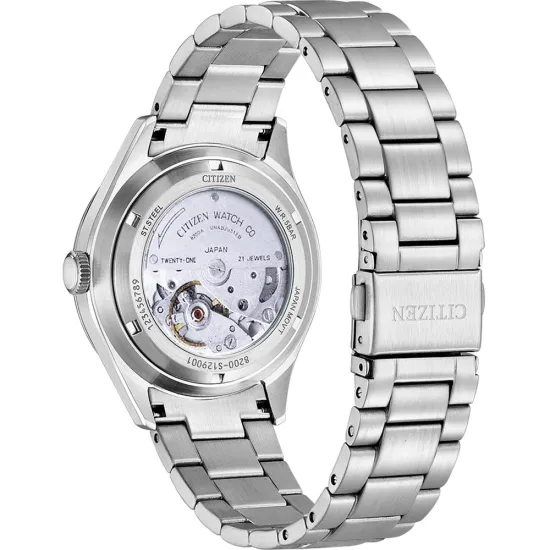 Citizen Automatik Herrenuhr mit Tagesdatum mit Edelstahlband NH8391-51E