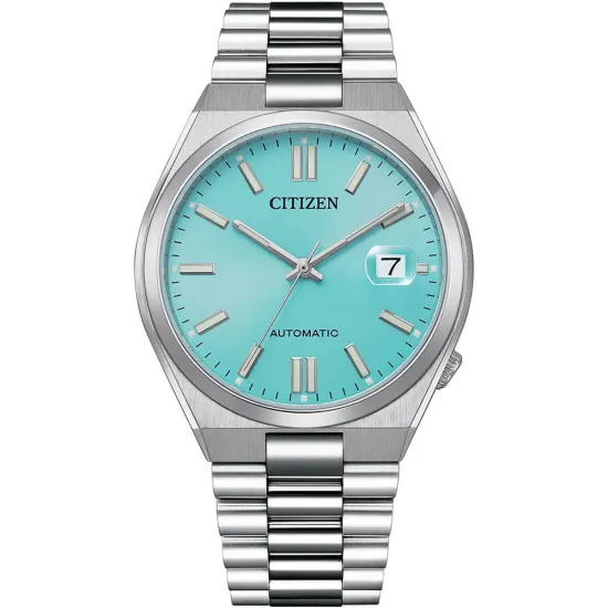 Citizen Automatik Herrenuhr Tsuyosa Collection silberfarben hellblau NJ0151-88M