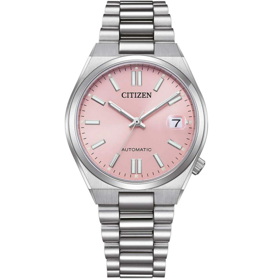 Citizen Automatikuhr Tsuyosa midsize 37 mm silberfarben mit rosa Zifferblatt NJ0200-50Z