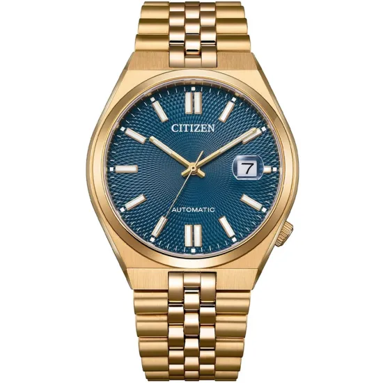 Citizen Automatikuhr Tsuyosa rosegoldfarben mit blauem Zifferblatt NK0023-57L