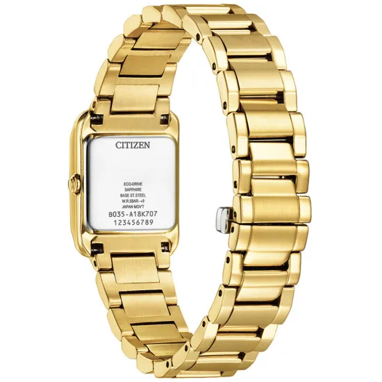 Citizen Damenuhr Eco Drive Edelstahl goldfarben Zifferblatt perlmutt EW5602-81D