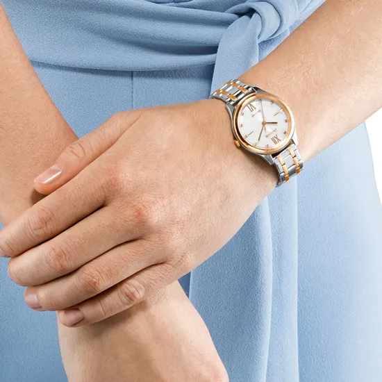 Citizen Damenuhr Eco Drive Solar Edelstahl bicolor EM0506-77A