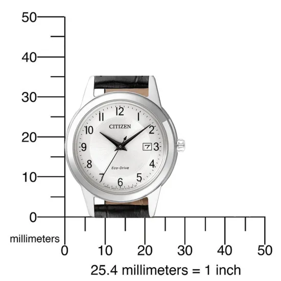Citizen Damenuhr Eco Drive Solar Edelstahl Lederband schwarz FE1081-08A
