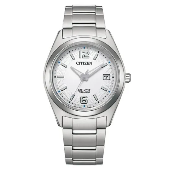 Citizen Damenuhr Eco Drive Solar Titan Zifferblatt weiss FE6151-82A