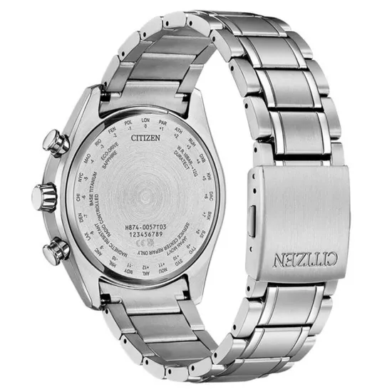 Citizen Eco Drive Herrenuhr Solar Funk mit Mondphase Titan BY1018-80E