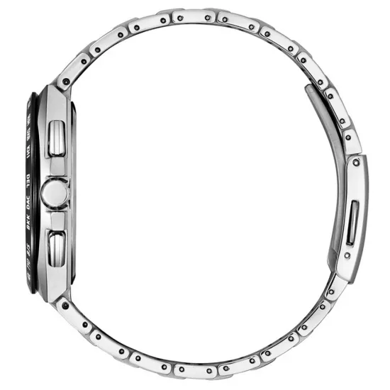 Citizen Eco Drive Solar Funk Chronograph Titan hellblau silberfarben schwarz AT8238-84M