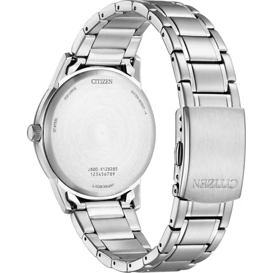 Citizen Herrenuhr Eco Drive Edelstahl silberfarben schwarz AW0100-86EC