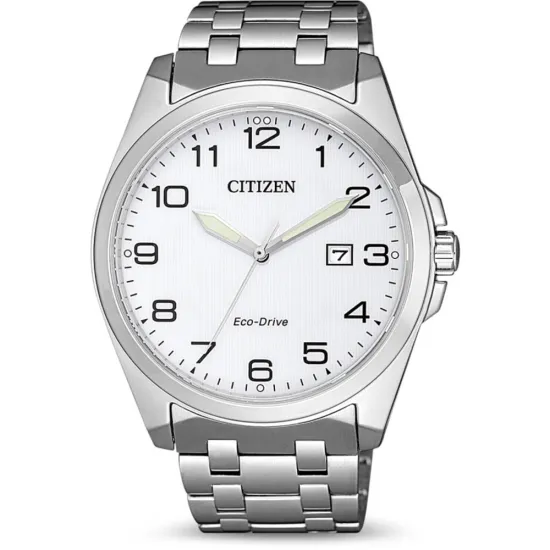 Citizen Herrenuhr Solar Eco Drive Edelstahl silberfarben weiß BM7108-81A