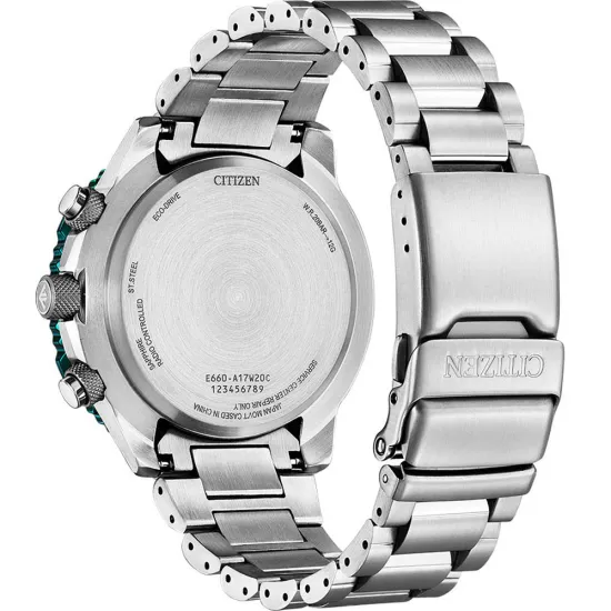 Citizen Promaster Sky ChronoTaucheruhr Eco Drive Funk analog stahl grün CB5004-59W