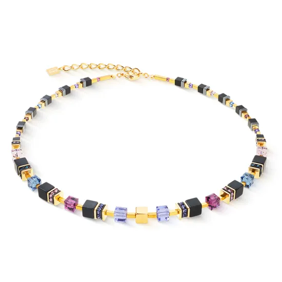 Coeur de Lion GeoCube Halskette Precious Classic Blue Moon goldfarben 3043/10-1308