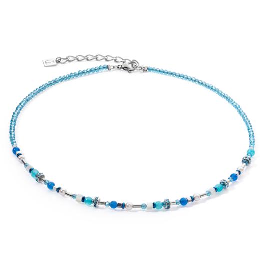 Coeur de Lion Halskette Edelstahl blau gefärbter Amazonit Achat 4352/10-0600