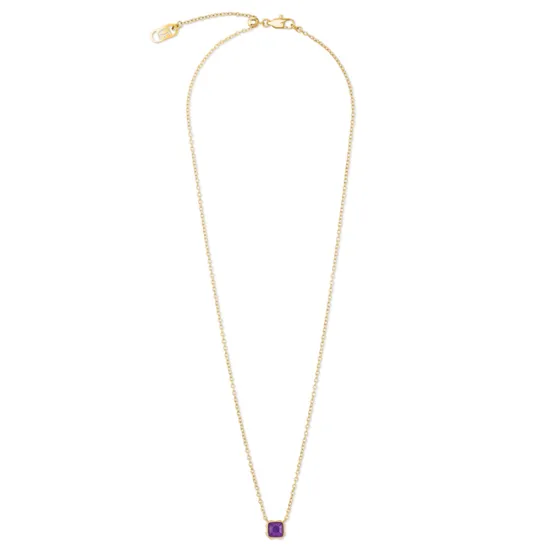 Coeur de Lion Halskette Edelstahl goldfarben Birthstone lila 1301/10-0800