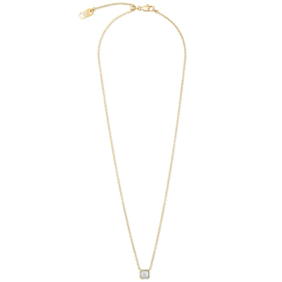 Coeur de Lion Halskette Edelstahl goldfarben Birthstone weiss 1301/10-1400