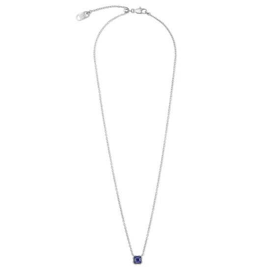 Coeur de Lion Halskette Edelstahl silberfarben Birthstone blau 1300/10-0721